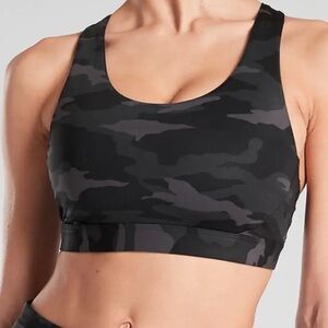 Athleta Ultimate D- DD Black Grey Camo Sports Bra Size XL